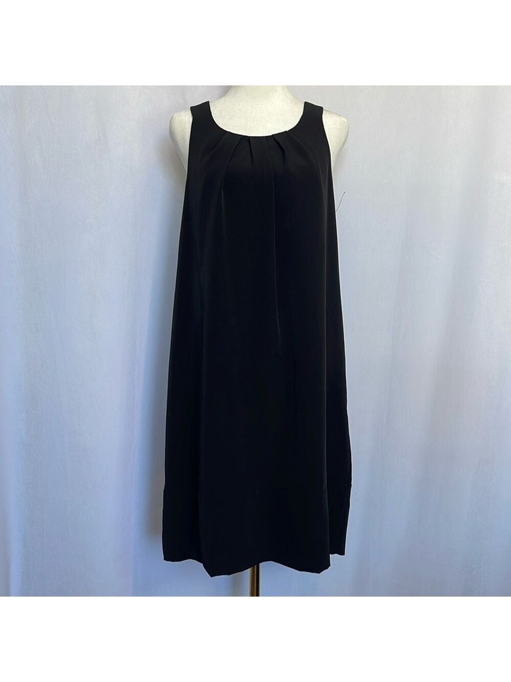 NWOT Oleg Cassini Little Black Dress Size 12 Scoop Neck Lined Knee Length LBD